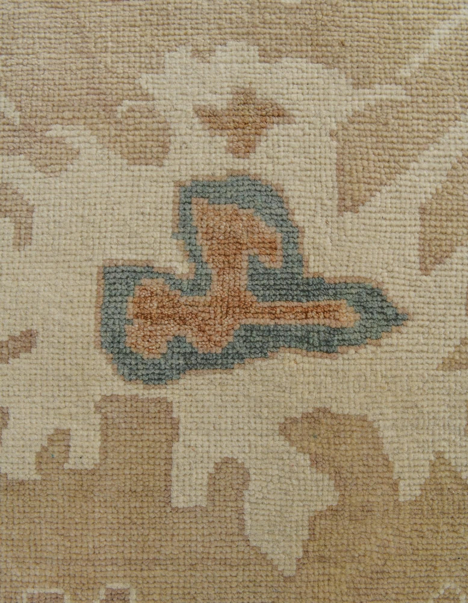 8' 7 x 9' 8 Hand Knotted Oushak Wool Rug
