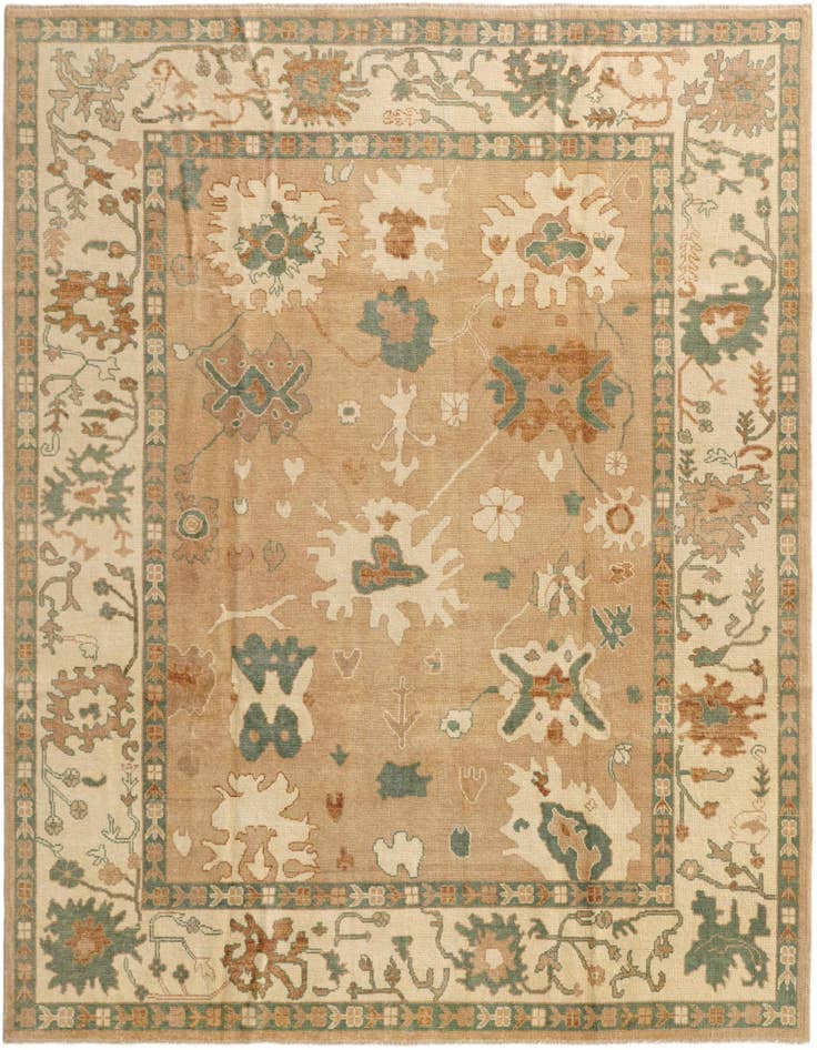 Detail image of 8' 7 x 9' 8 Hand Knotted Oushak Wool Rug