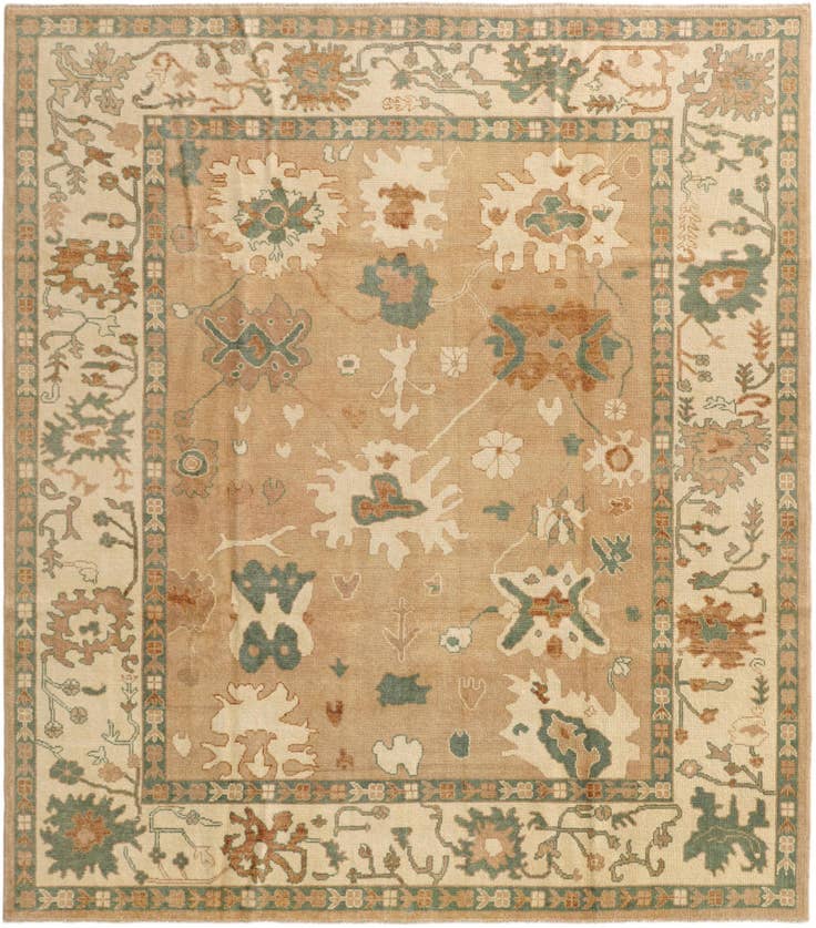 Detail image of 8' 7 x 9' 8 Hand Knotted Oushak Wool Rug