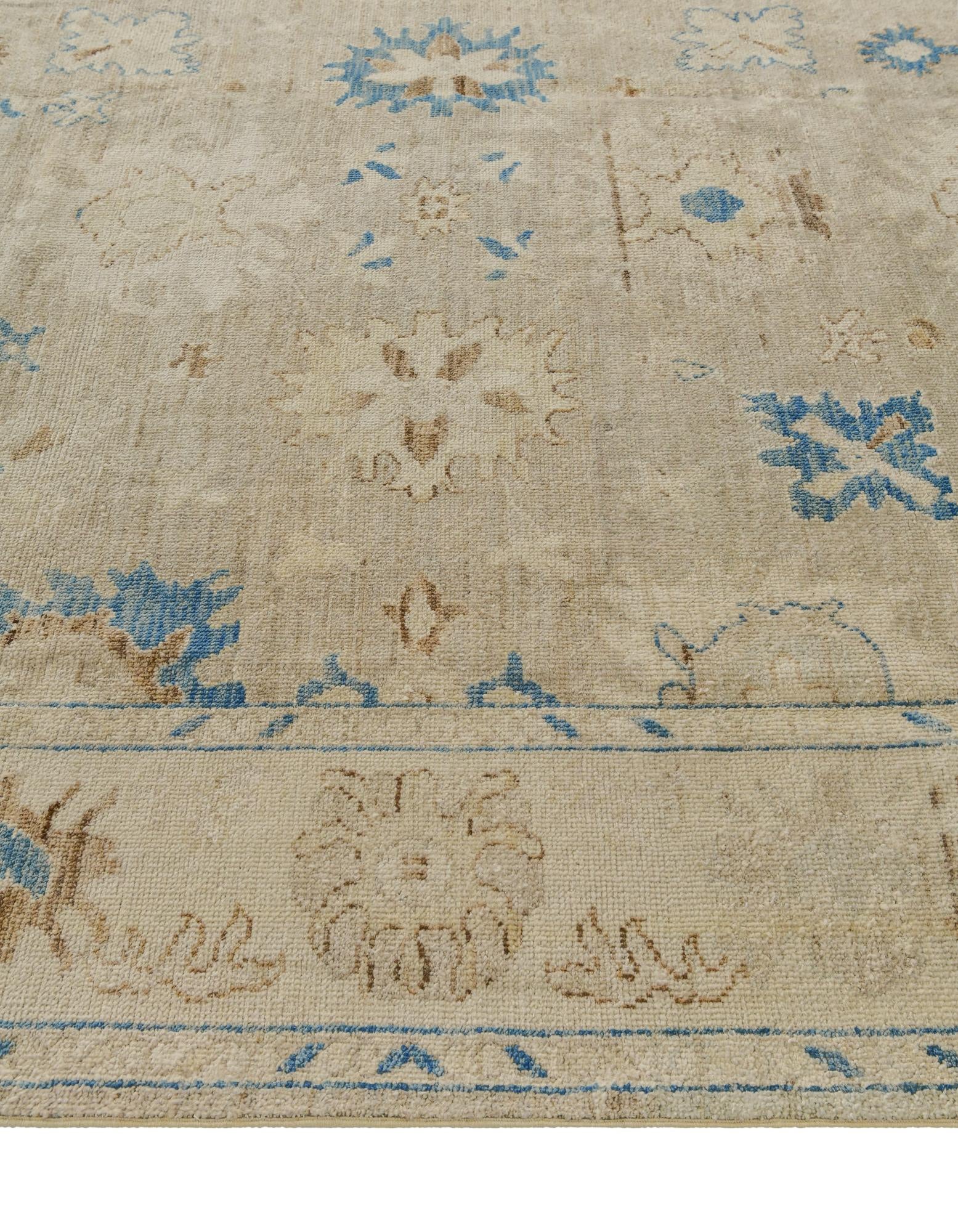 8' x 10' Hand Knotted Oushak Wool Rug