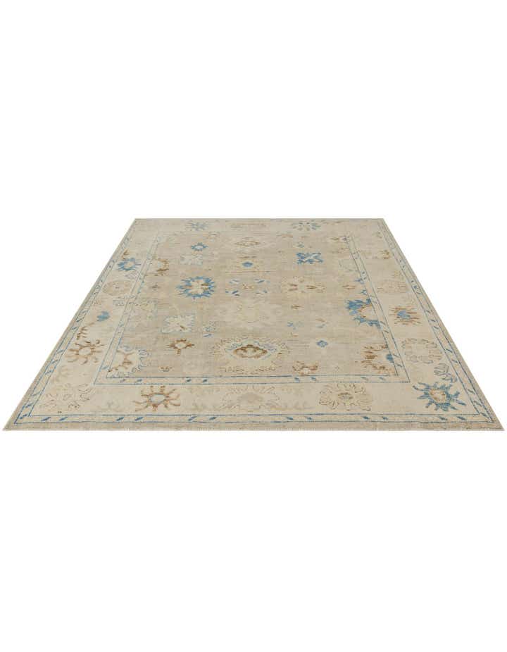 8' x 10' Hand Knotted Oushak Wool Rug