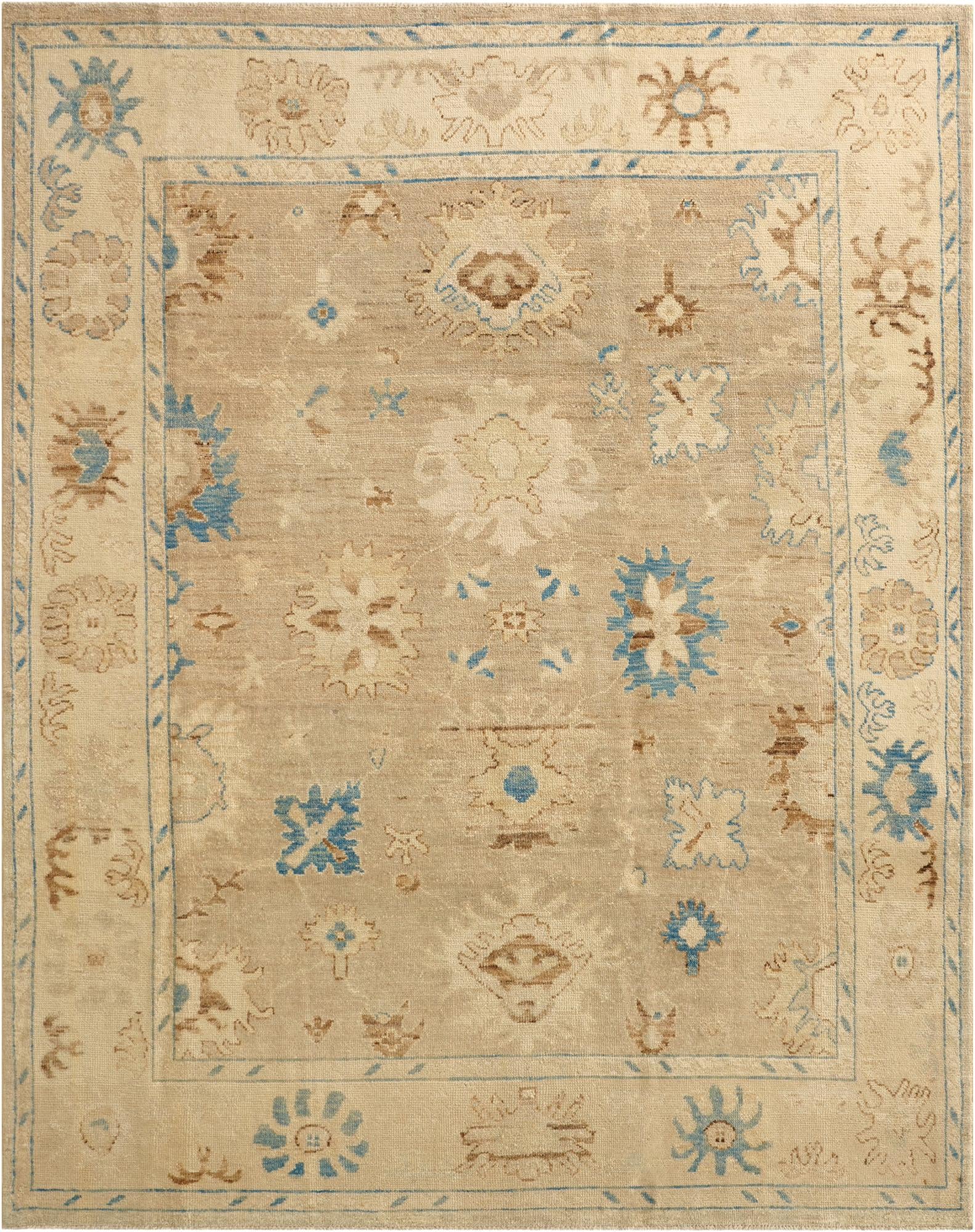 8' x 10' Hand Knotted Oushak Wool Rug