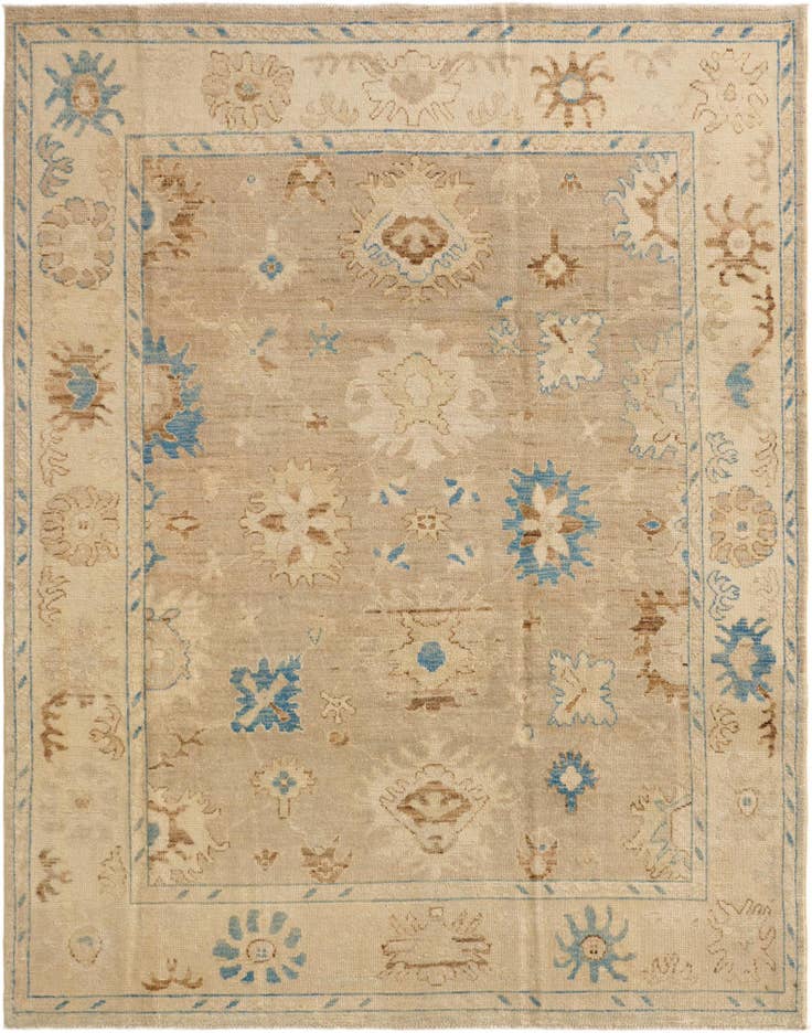 Detail image of 8' x 10' Hand Knotted Oushak Wool Rug
