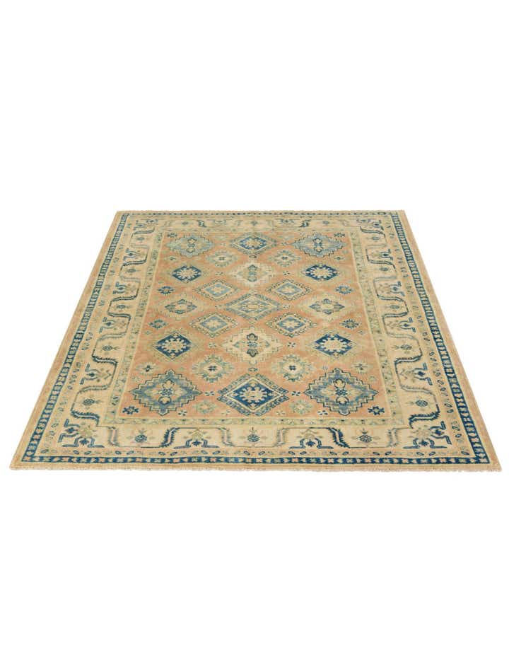 5' x 6' 9 Hand Knotted Oushak Wool Rug