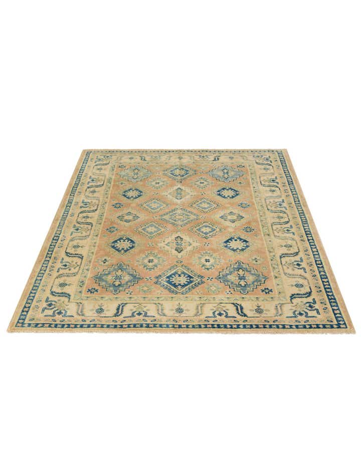 5' x 6' 9 Hand Knotted Oushak Wool Rug