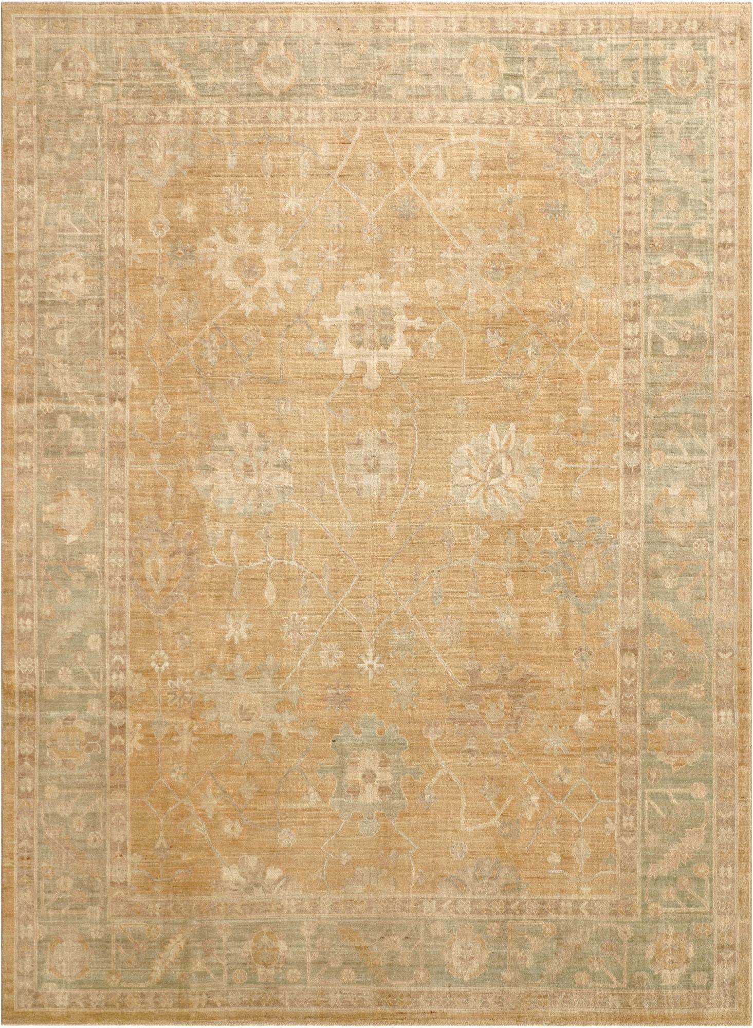 8' 8 x 11' 8 Hand Knotted Oushak Wool Rug