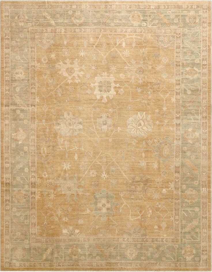Detail image of 8' 8 x 11' 8 Hand Knotted Oushak Wool Rug