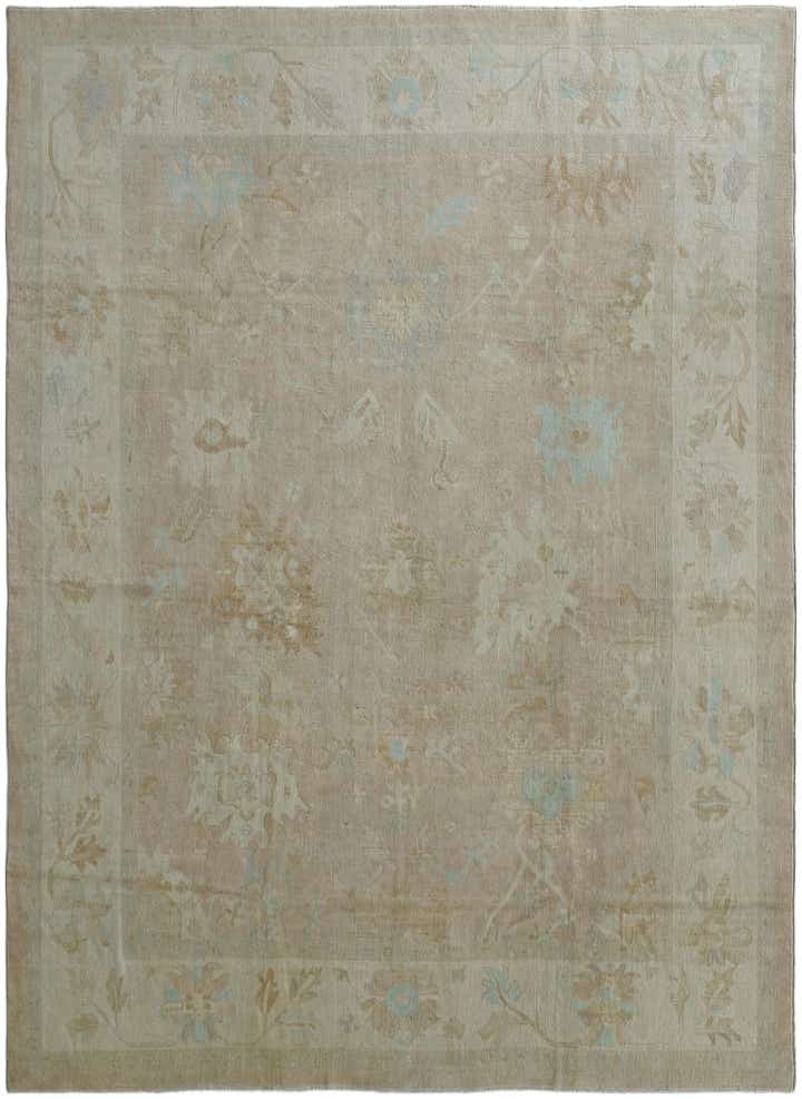 10' 1 x 13' 9 Hand Knotted Oushak Wool Rug