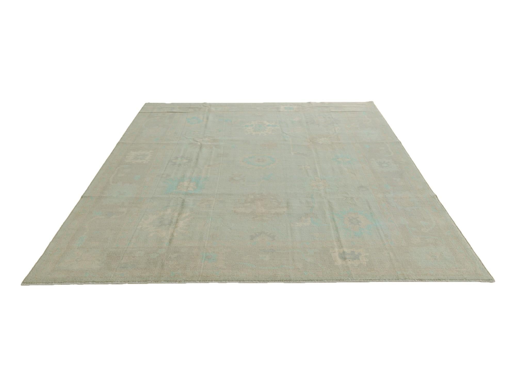 9' 2 x 12' Hand Knotted Oushak Wool Rug