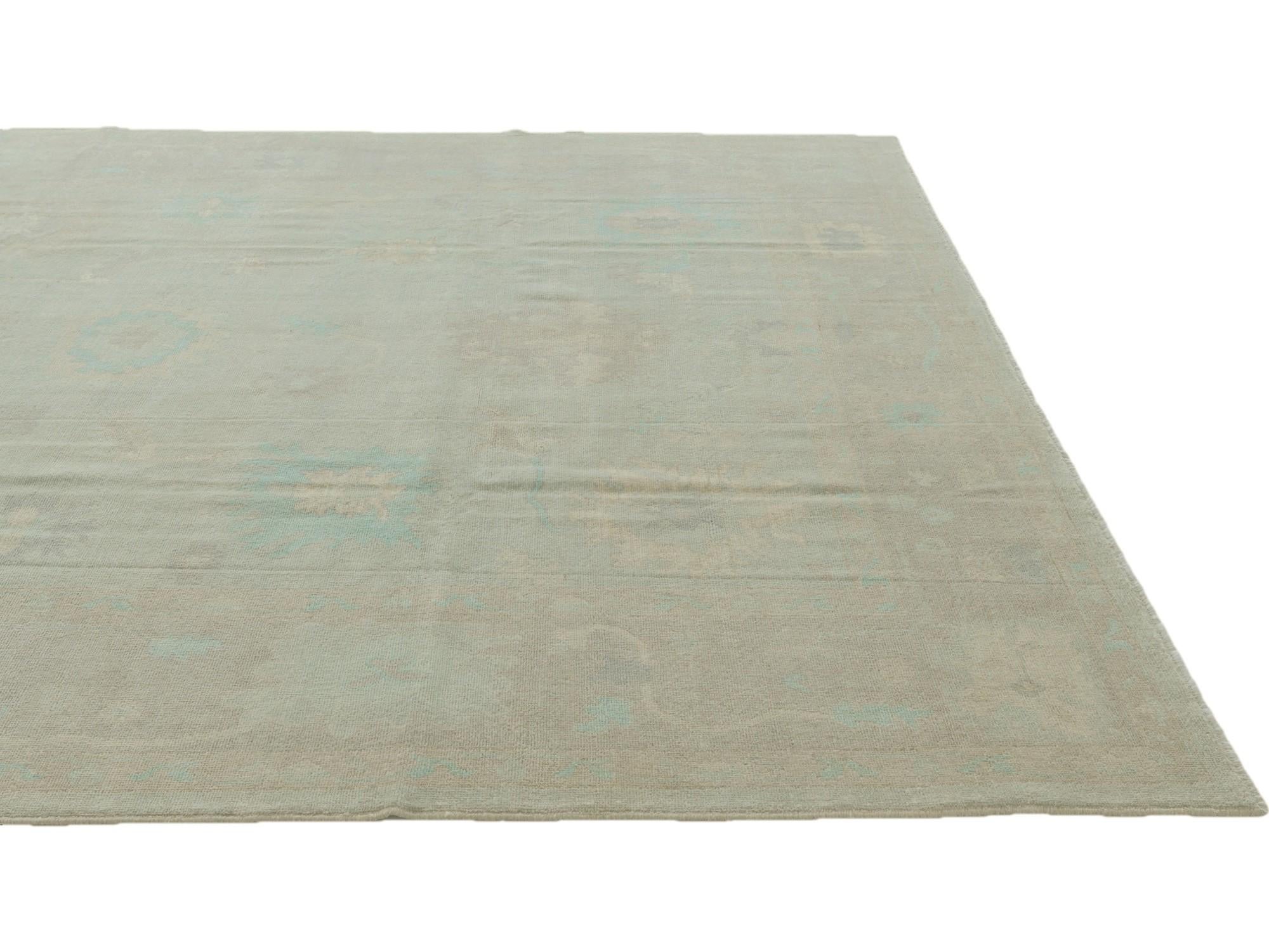 9' 2 x 12' Hand Knotted Oushak Wool Rug