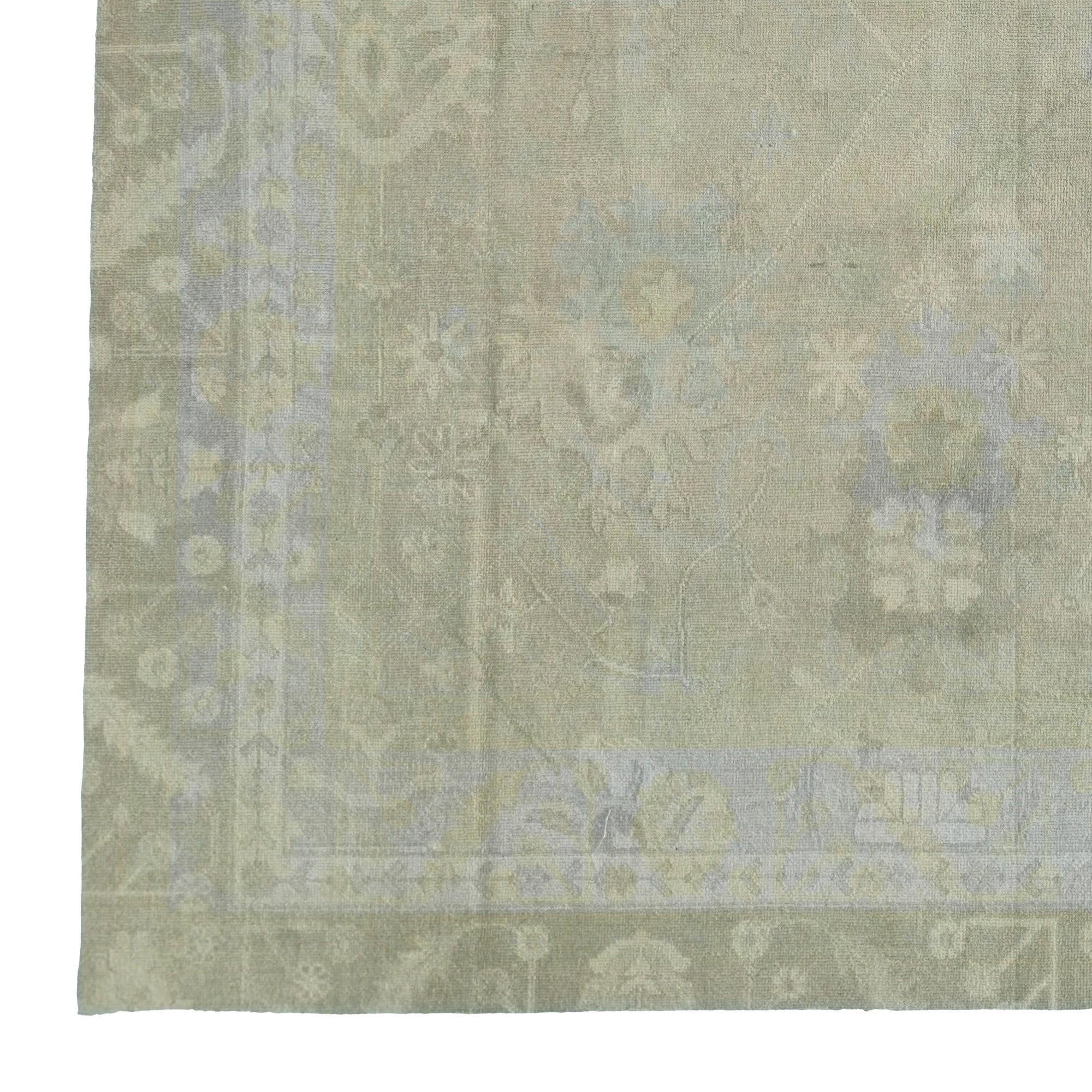 9' 2 x 12' Hand Knotted Oushak Wool Rug