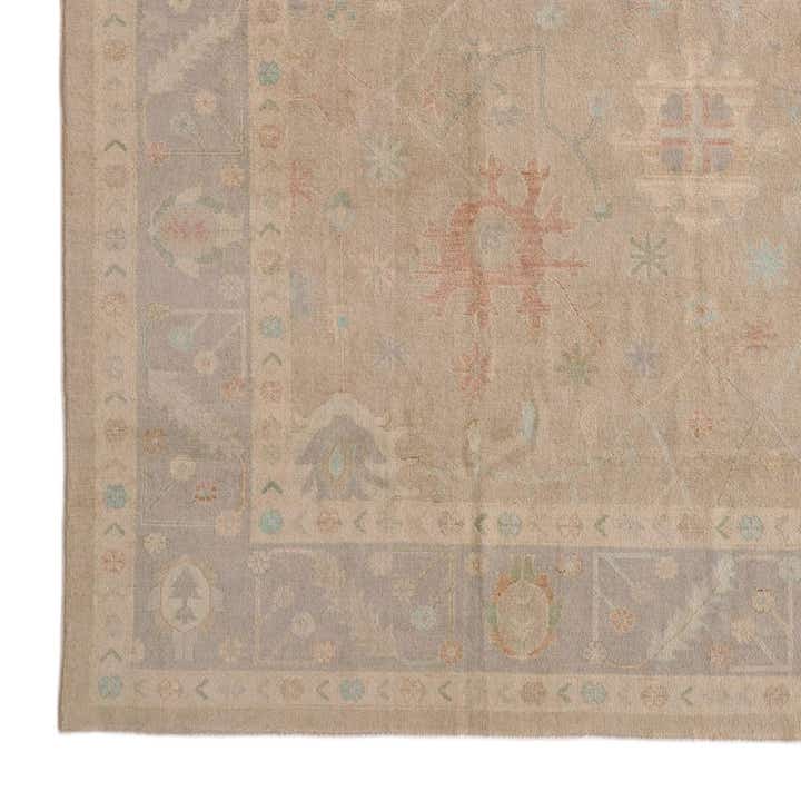 10' x 13' 8 Hand Knotted Oushak Wool Rug