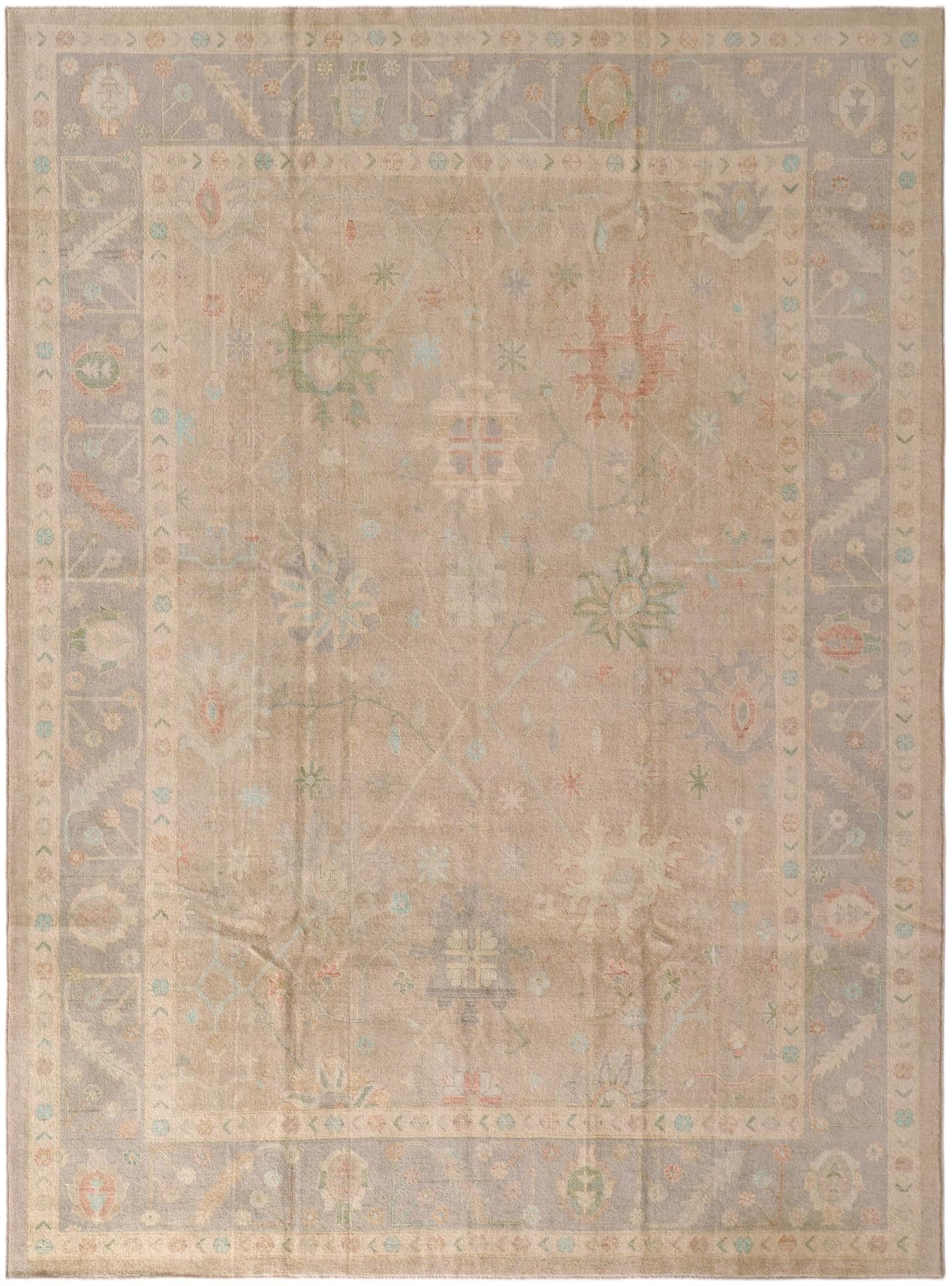 10' x 13' 8 Hand Knotted Oushak Wool Rug