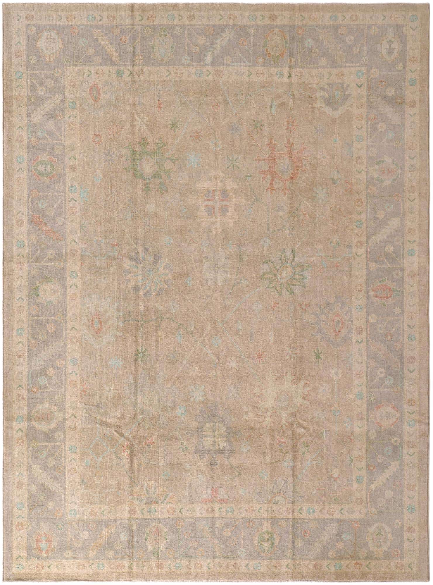 10' x 13' 8 Hand Knotted Oushak Wool Rug