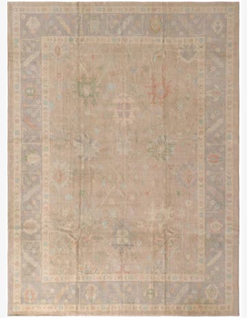 10' x 13' 8 Hand Knotted Oushak Wool Rug