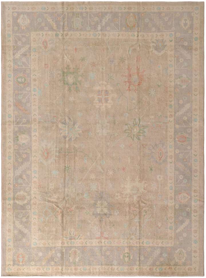 10' x 13' 8 Hand Knotted Oushak Wool Rug
