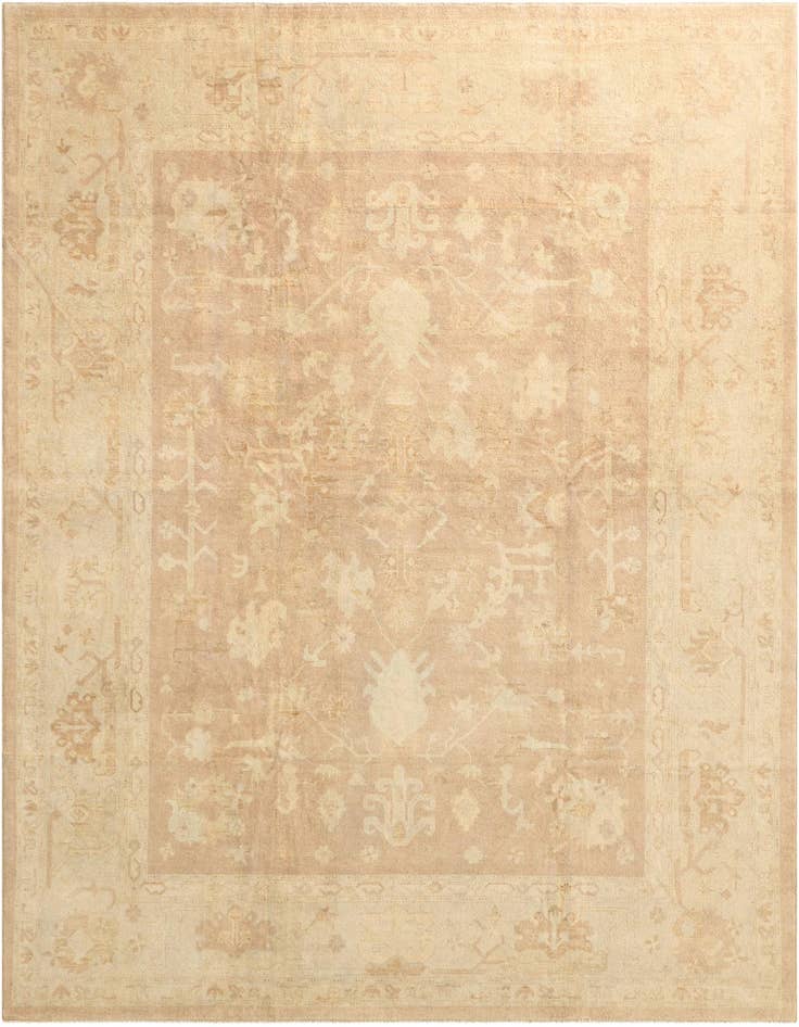 Detail image of 10' 2 x 13' 10 Hand Knotted Oushak Wool Rug