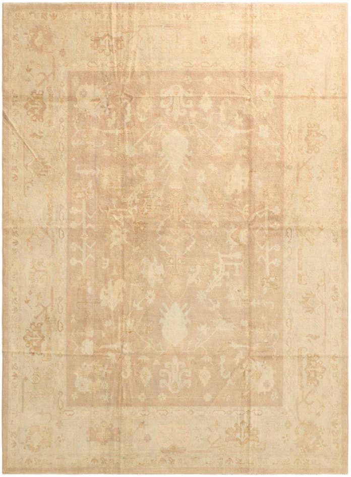 Detail image of 10' 2 x 13' 10 Hand Knotted Oushak Wool Rug