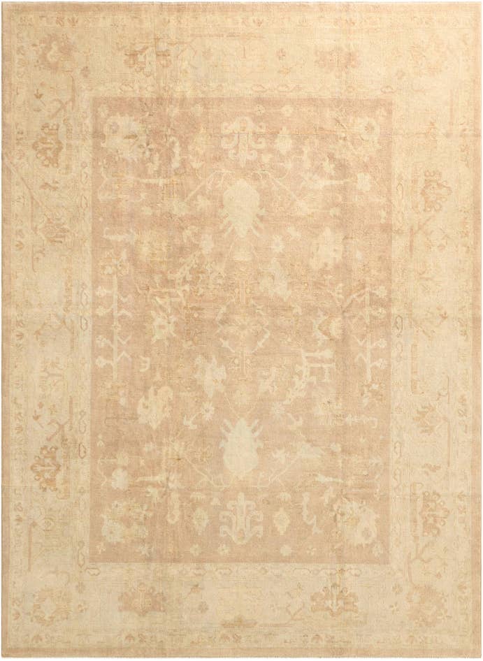Detail image of 10' 2 x 13' 10 Hand Knotted Oushak Wool Rug