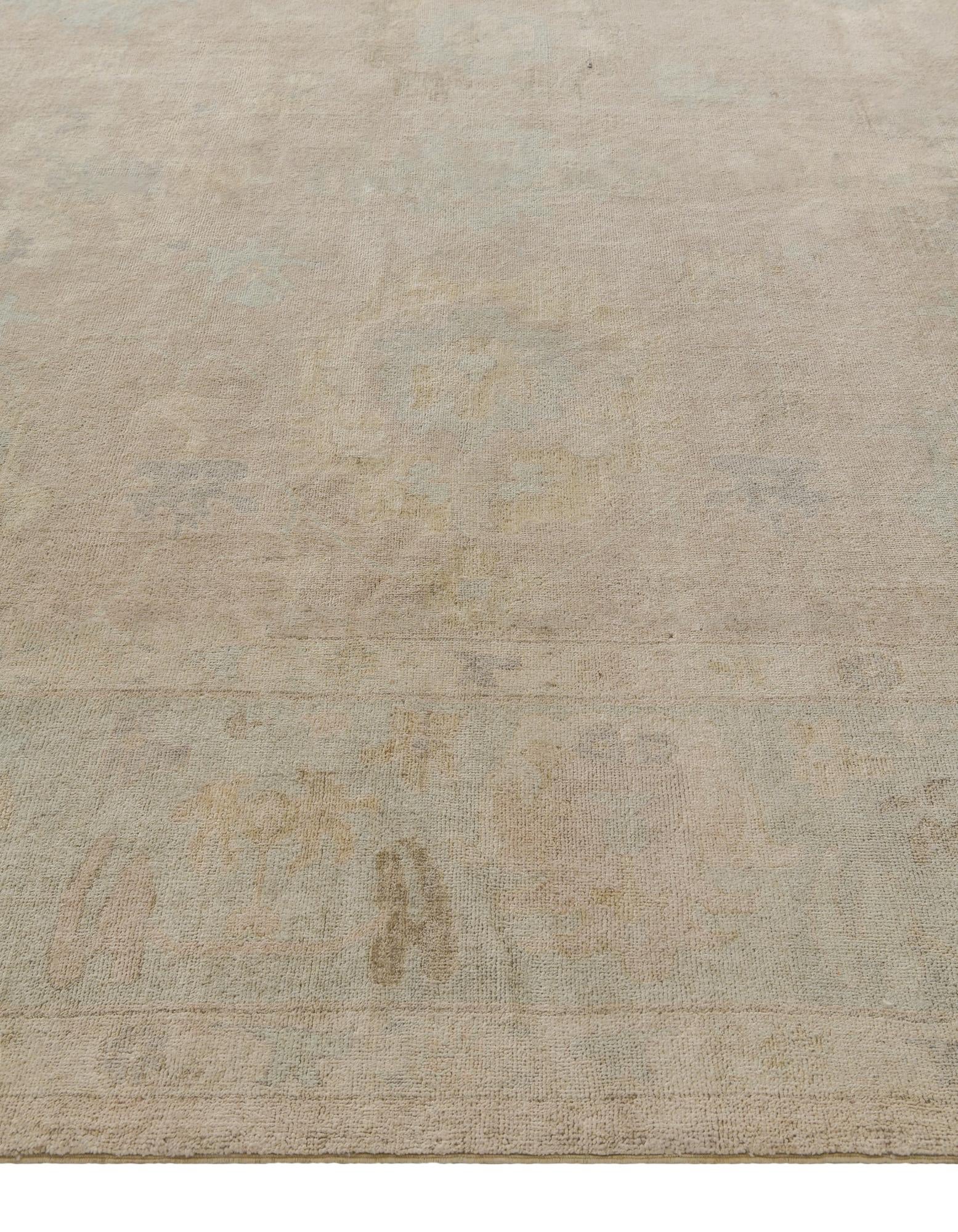 11' 9 x 14' 9 Hand Knotted Oushak Wool Rug