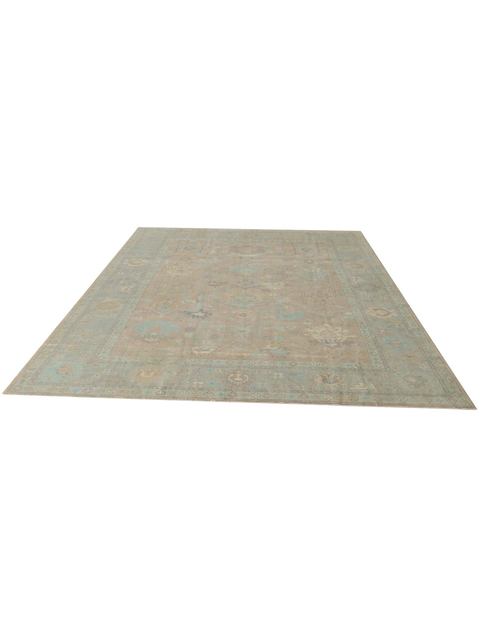 9' 3 x 12' Hand Knotted Oushak Wool Rug