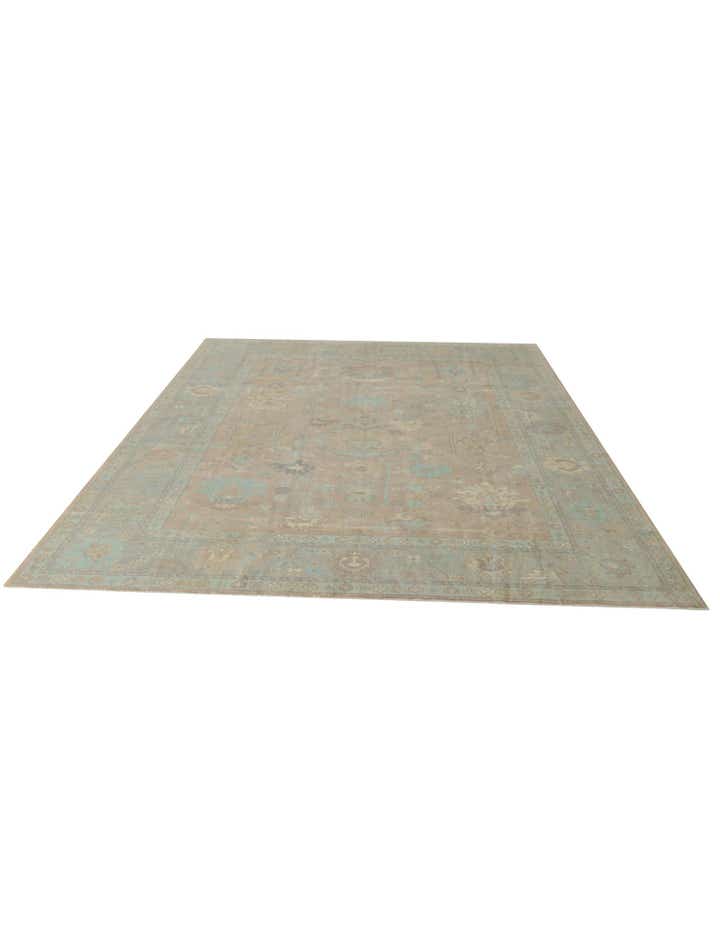 9' 3 x 12' Hand Knotted Oushak Wool Rug