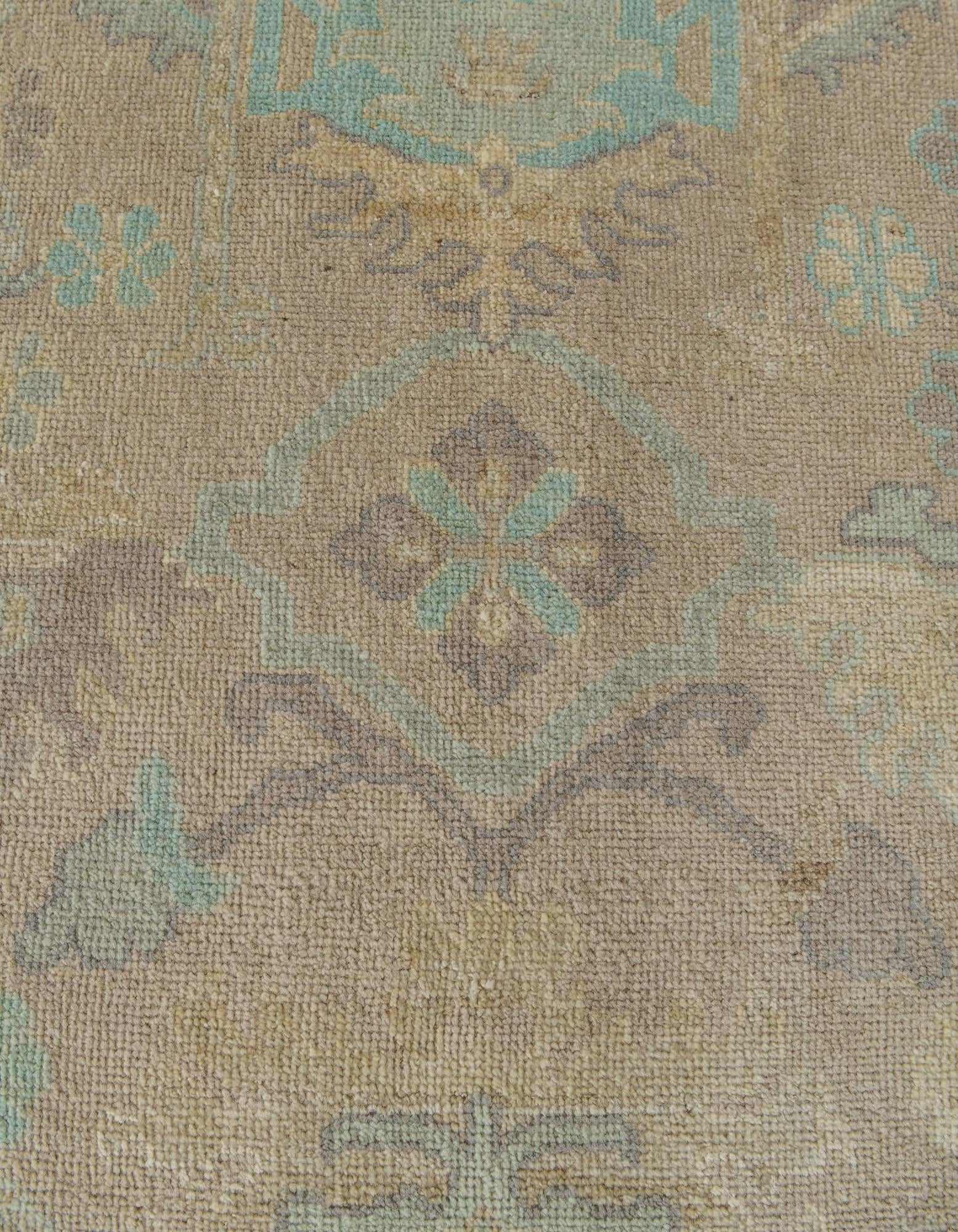 9' 3 x 12' Hand Knotted Oushak Wool Rug