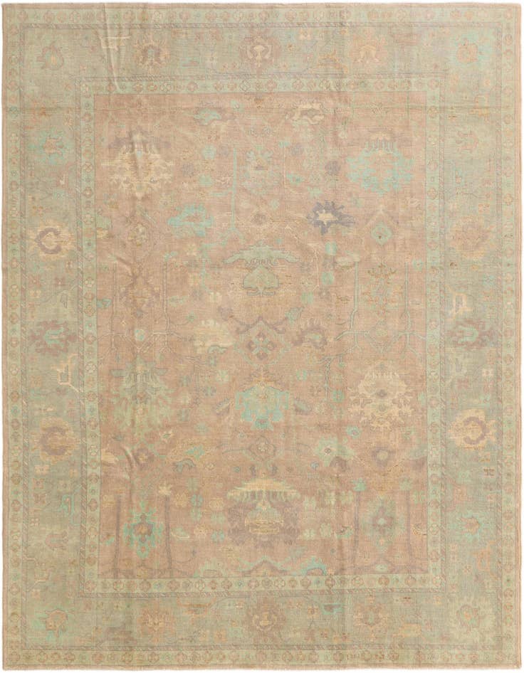 Detail image of 9' 3 x 12' Hand Knotted Oushak Wool Rug