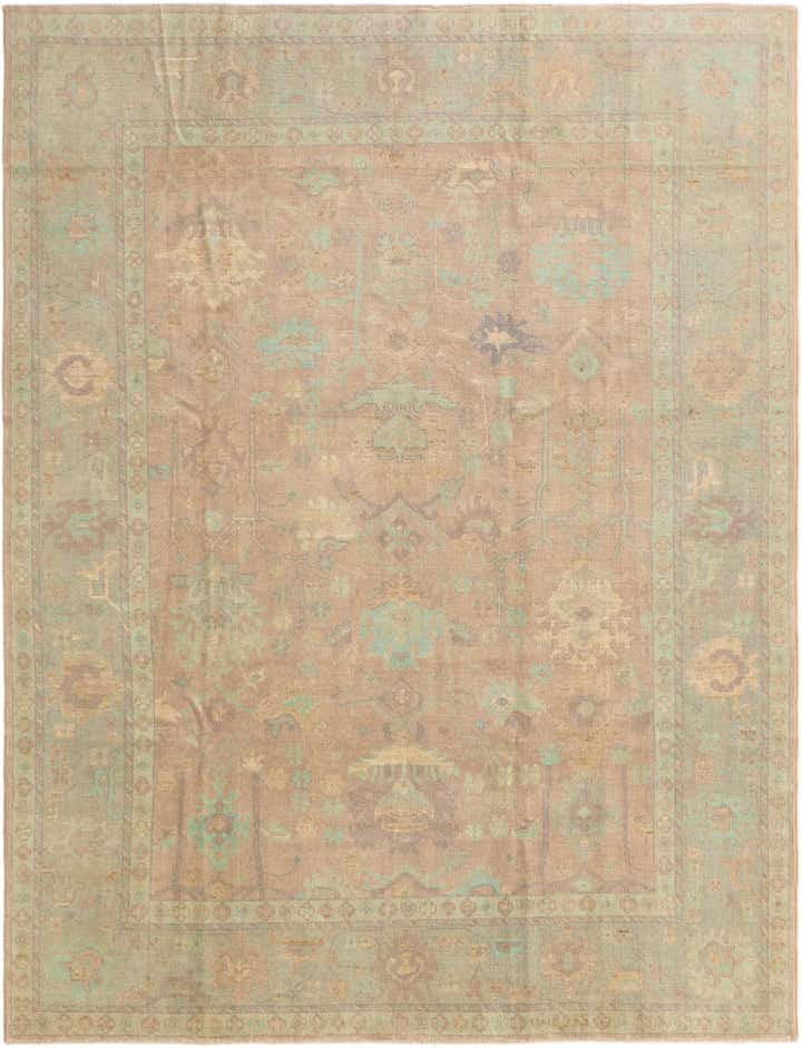 9' 3 x 12' Hand Knotted Oushak Wool Rug