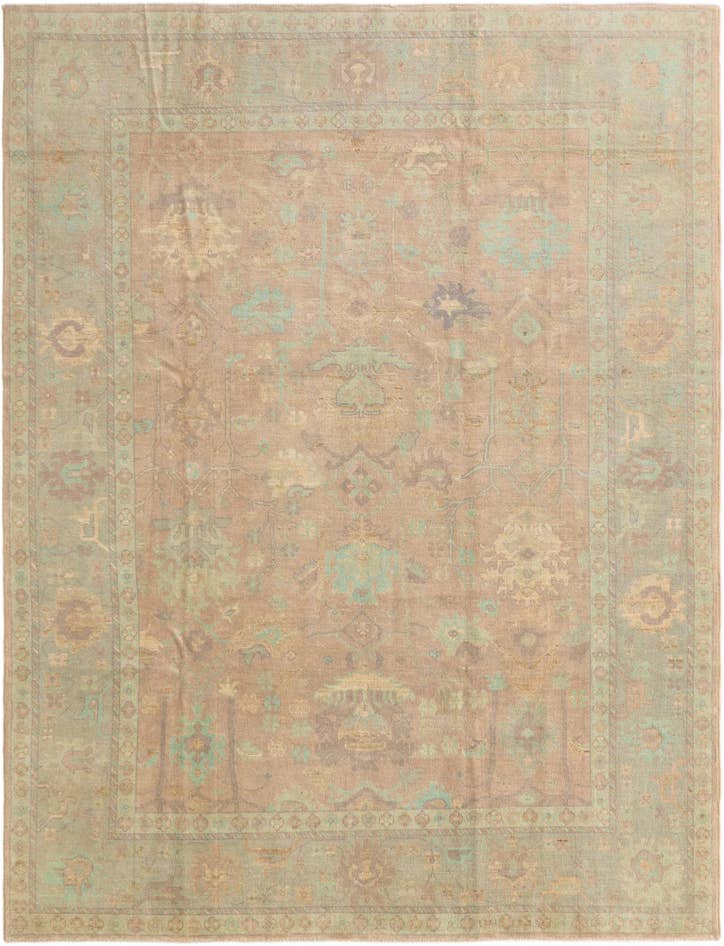 Detail image of 9' 3 x 12' Hand Knotted Oushak Wool Rug