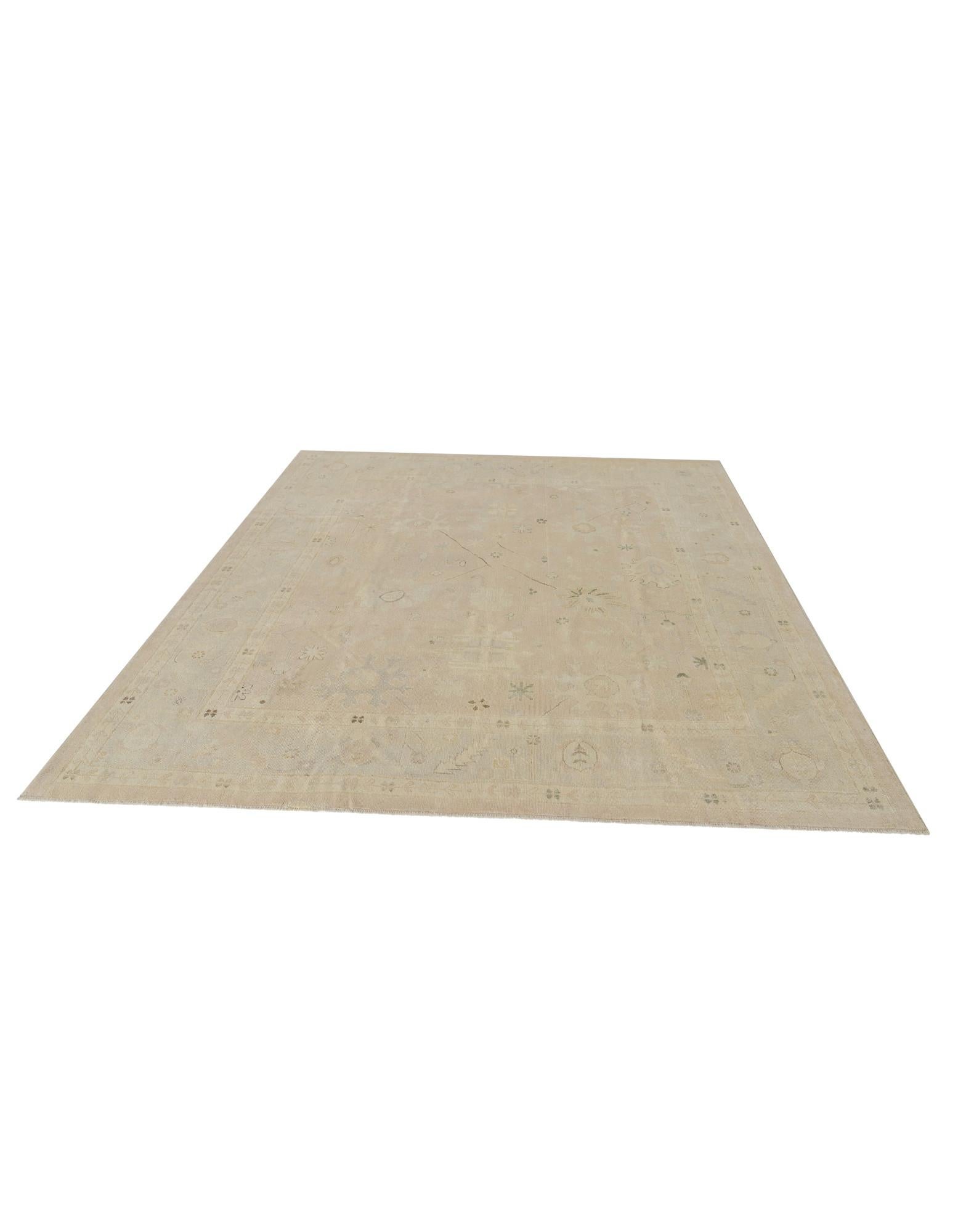 8' 6 x 9' 9 Hand Knotted Oushak Wool Rug