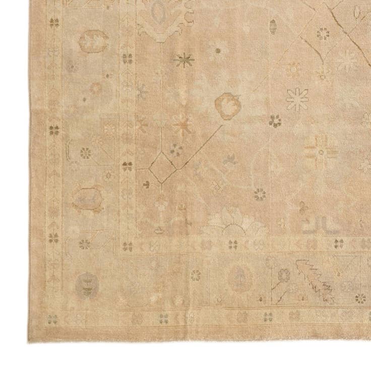 Detail image of 8' 6 x 9' 9 Hand Knotted Oushak Wool Rug