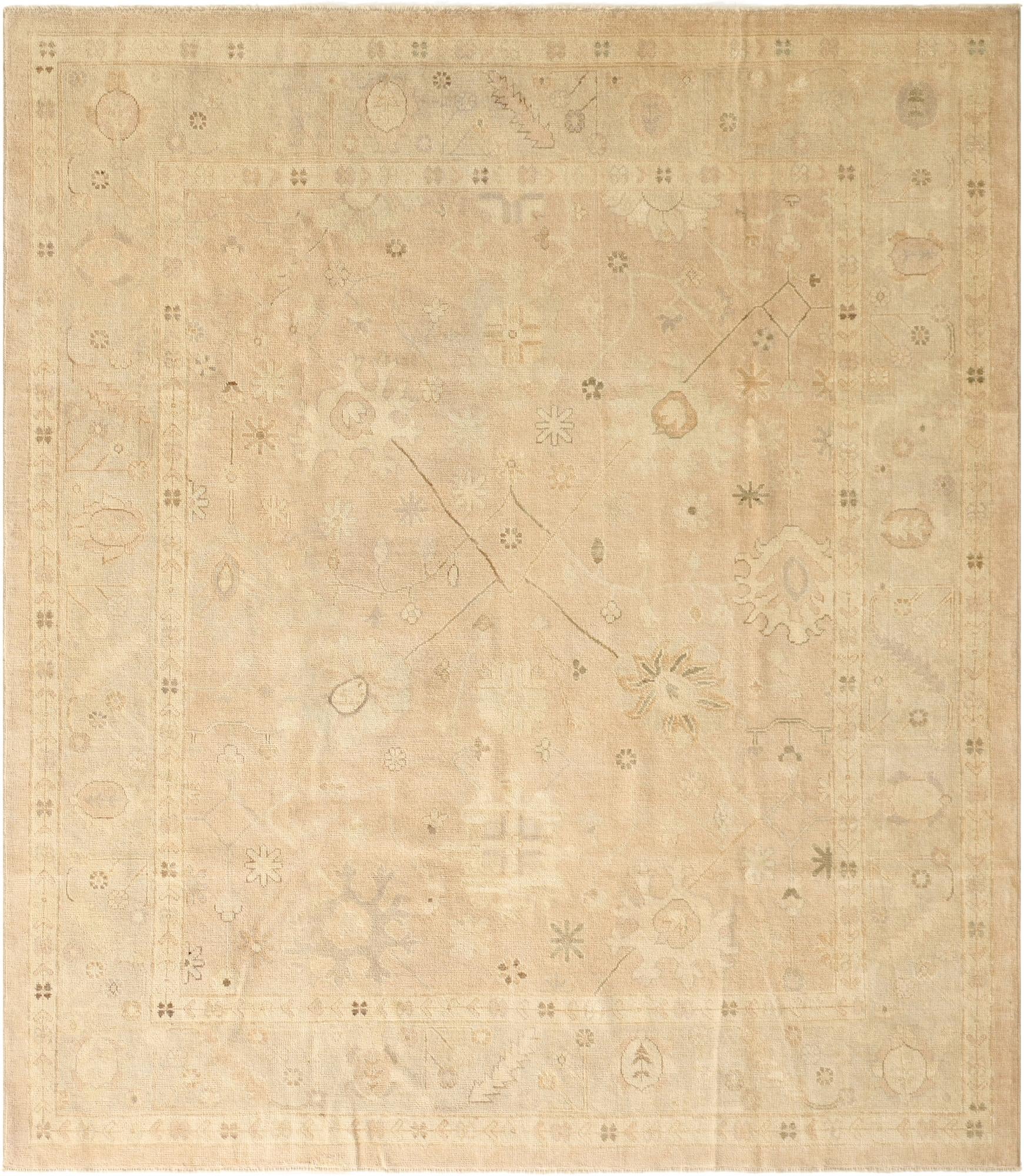 8' 6 x 9' 9  Hand Knotted Oushak Wool Rug