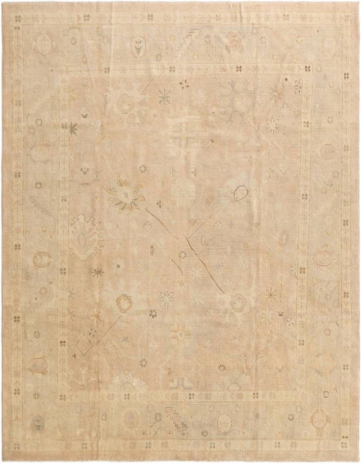 Detail image of 8' 6 x 9' 9 Hand Knotted Oushak Wool Rug