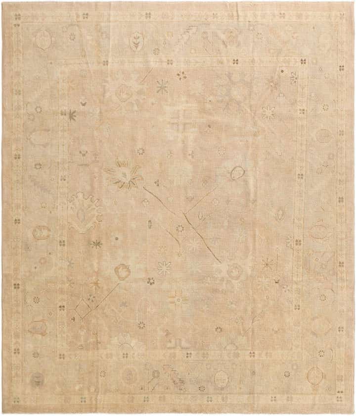 8' 6 x 9' 9 Hand Knotted Oushak Wool Rug