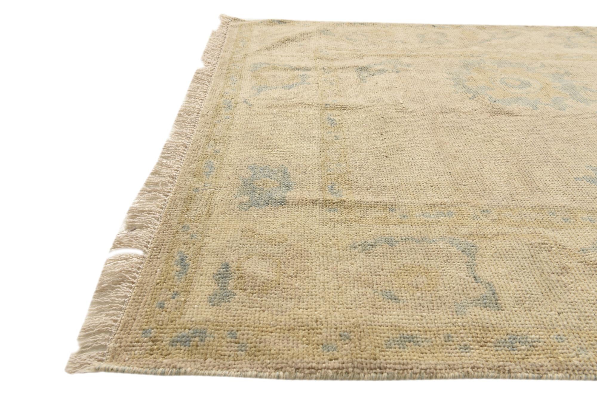 4' x 6' Hand Knotted Oushak Wool Rug