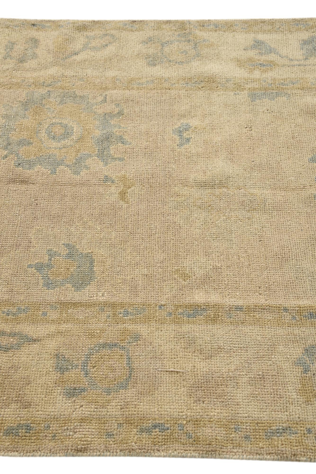 4' x 6' Hand Knotted Oushak Wool Rug