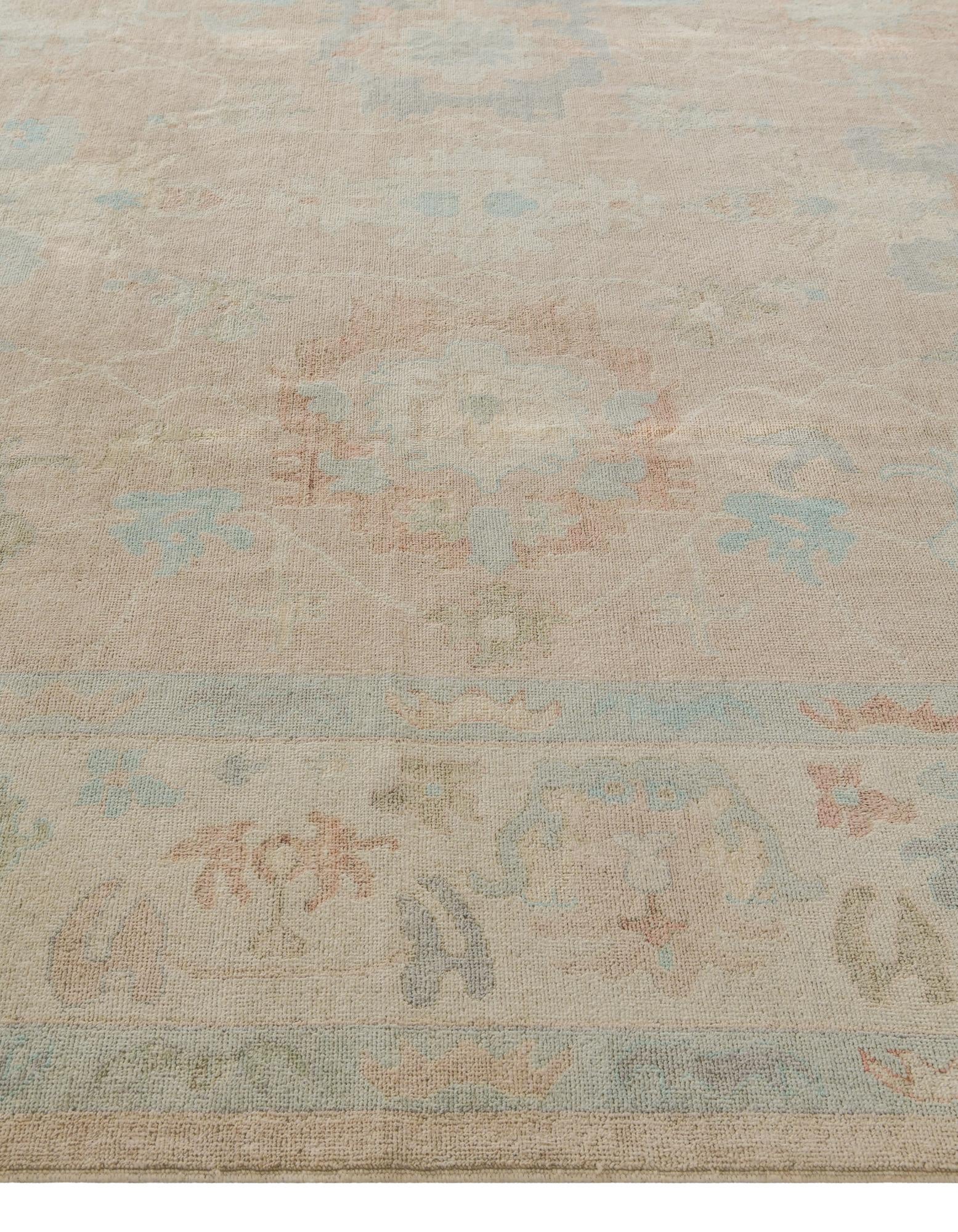 10' 4 x 13' 11 Hand Knotted Oushak Wool Rug