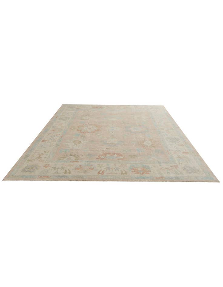 Detail image of 10' 4 x 13' 11 Hand Knotted Oushak Wool Rug