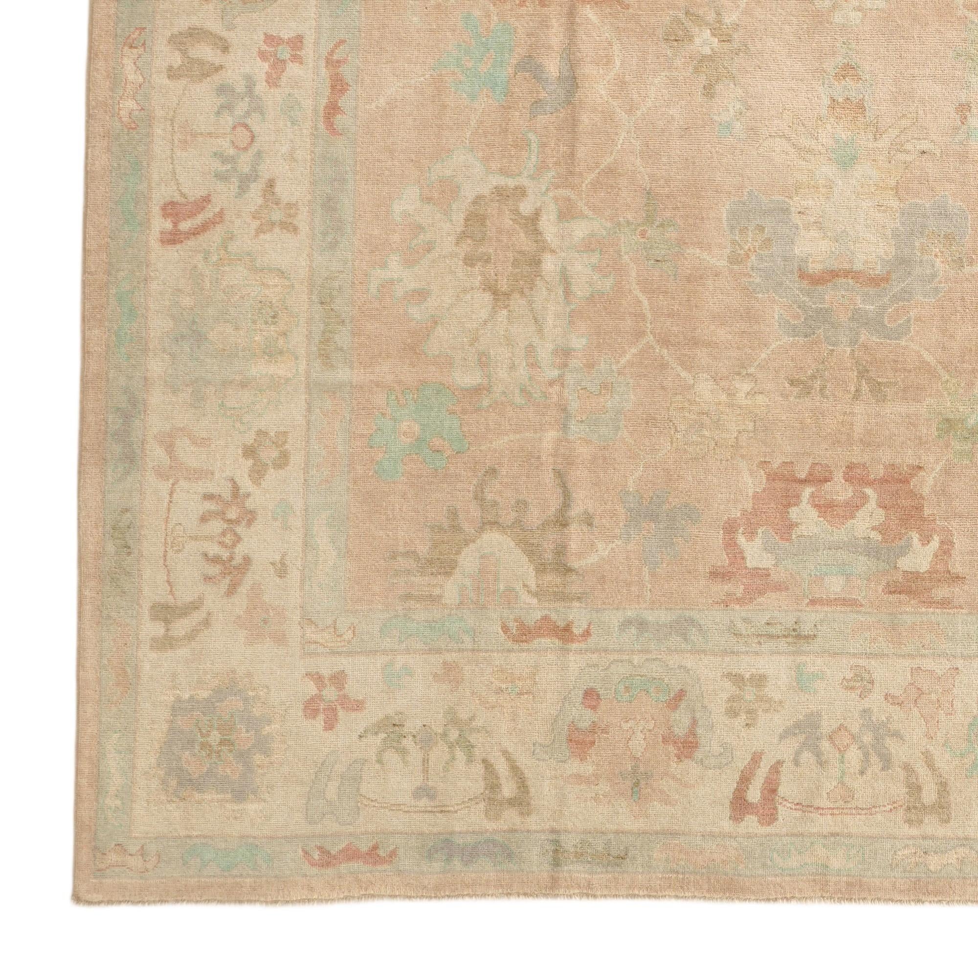 10' 4 x 13' 11 Hand Knotted Oushak Wool Rug