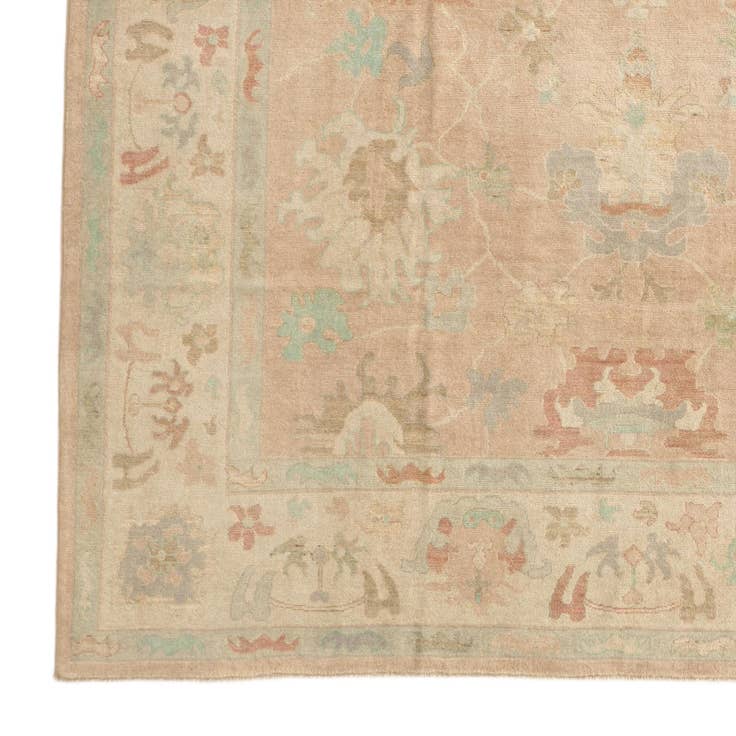 Detail image of 10' 4 x 13' 11 Hand Knotted Oushak Wool Rug