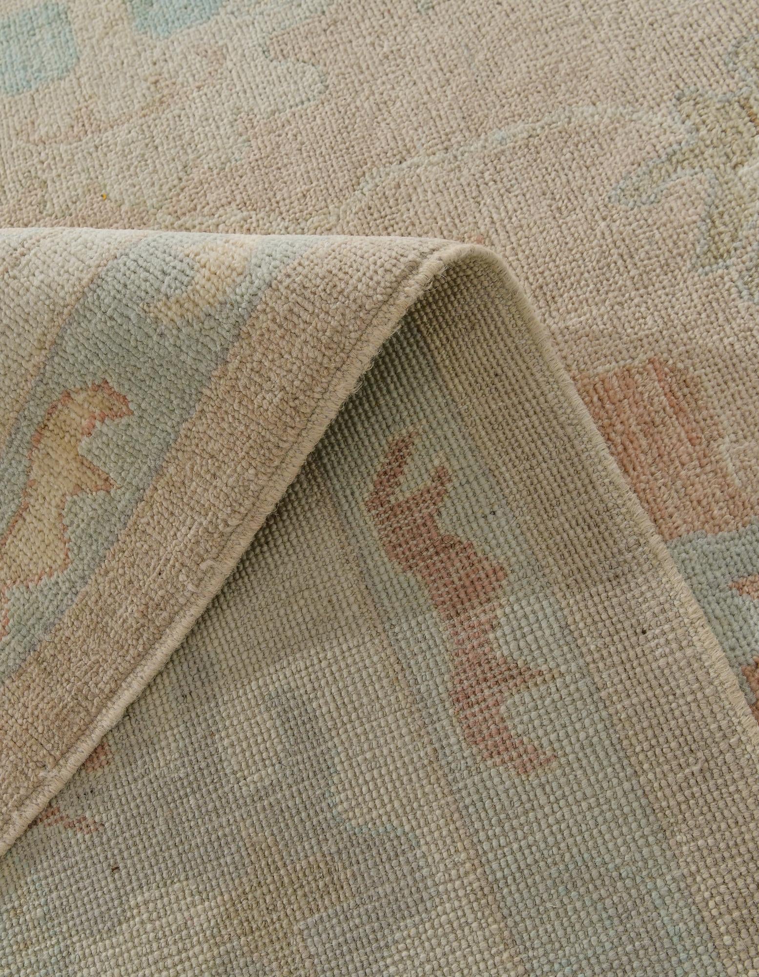 10' 4 x 13' 11 Hand Knotted Oushak Wool Rug