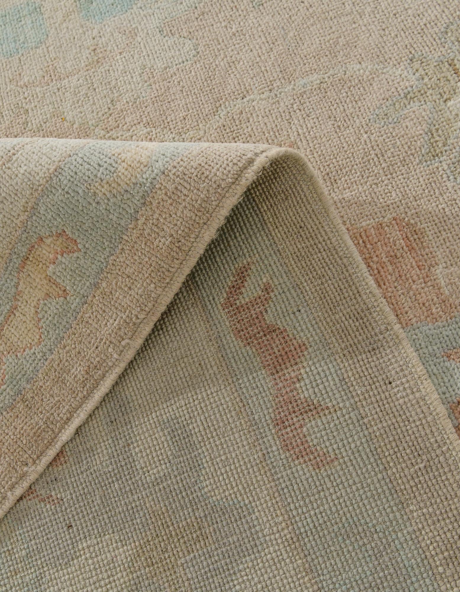10' 4 x 13' 11 Hand Knotted Oushak Wool Rug