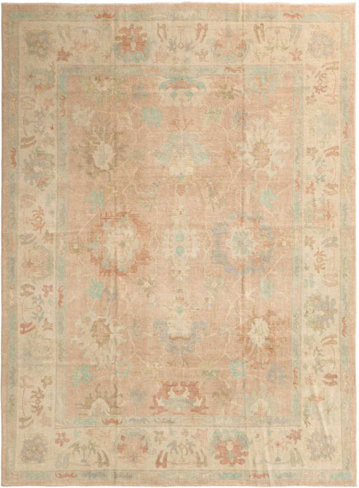10' 4 x 13' 11 Hand Knotted Oushak Wool Rug