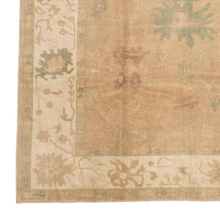 Detail image of 8' 5 x 9' 6 Hand Knotted Oushak Wool Rug