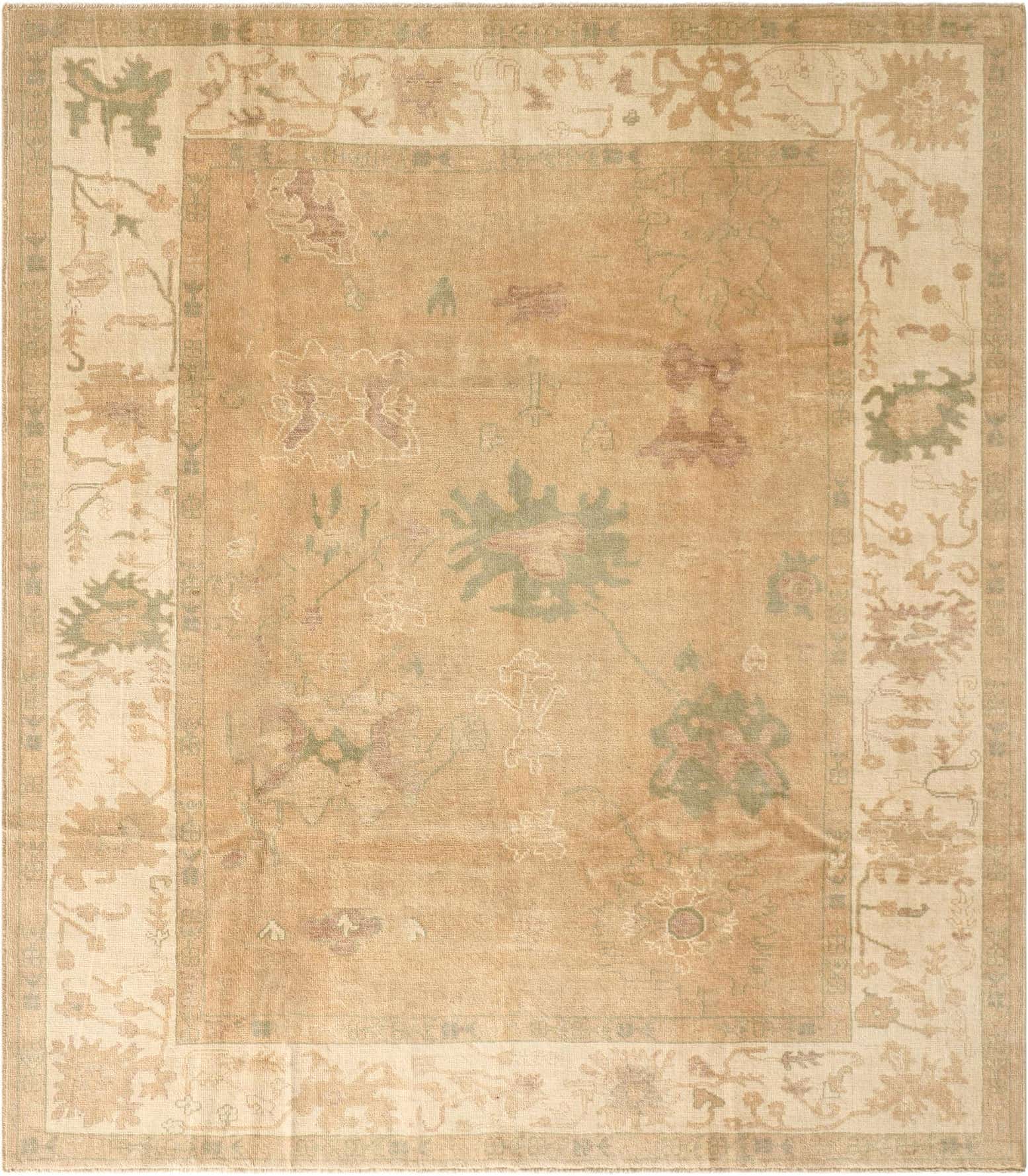 8' 5 x 9' 6 Hand Knotted Oushak Wool Rug