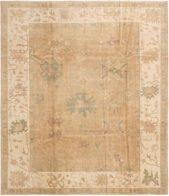 8' 5 x 9' 6 Hand Knotted Oushak Wool Rug