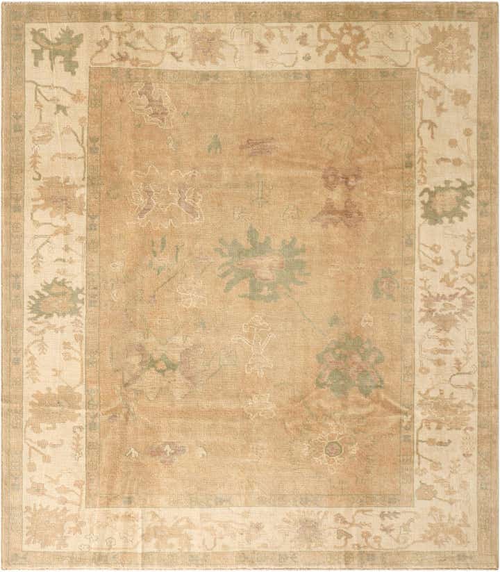 8' 5 x 9' 6 Hand Knotted Oushak Wool Rug