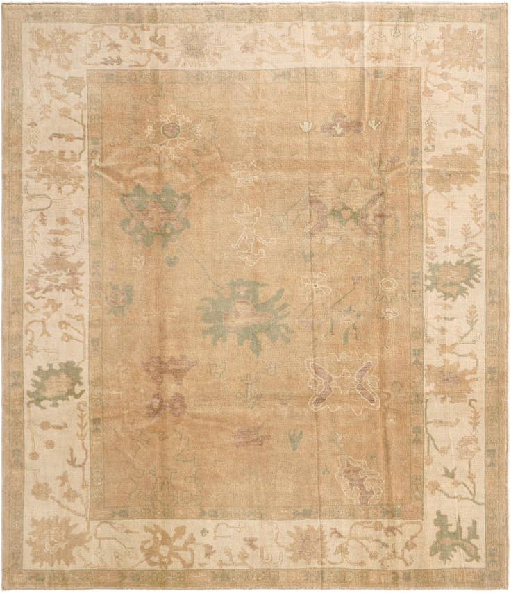 Detail image of 8' 5 x 9' 6 Hand Knotted Oushak Wool Rug