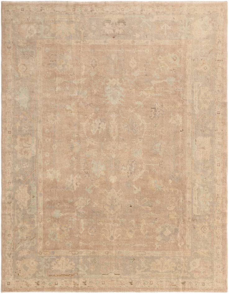 Detail image of 8' 2 x 9' 10 Hand Knotted Oushak Wool Rug